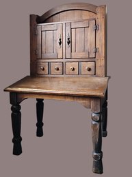 Antique Jacobean Style Carved Wood Secretary Desk  #248