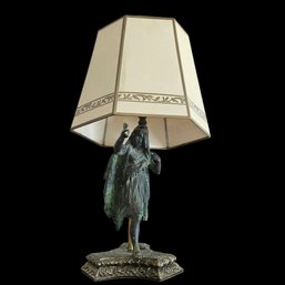 Native American Bronze Patina Figural Table Lamp Approximately 22' Tall #253