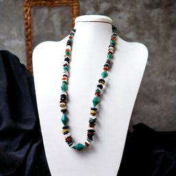 Multiple Color Agate Long Necklace #336