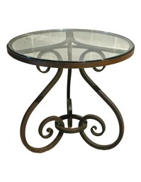 Wrought Iron Coffee Table With Glass Top #174