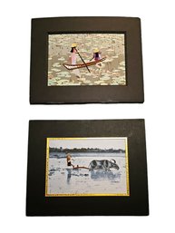 Lot Of 2 Vietnamese Quilling Art 8 X 10 Art Was Created By Thuat Liem Productions In Vietnam By Blind Artists