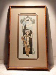 Joy Dunn Original Lithograph W/Document Of Authenticity In A Beautiful Bamboo Frame From David Gary Gallery#17