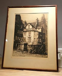 26 X 20.5 Antique Signed Etching #45