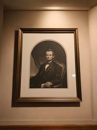 19 X 16 Antique Abraham Lincoln Engraving Framed #46