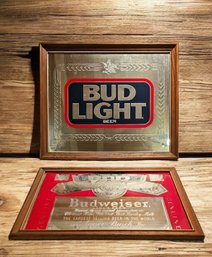 Lot Of Two Beer Mirror Signs #47