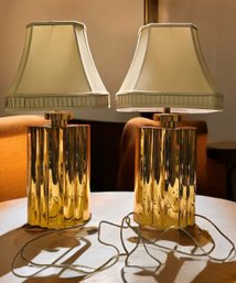 Pair Of Mid Century Modern Brass Table Lamps 28'  #77