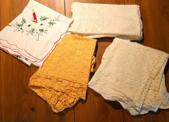 Lot Of Four Vintage Hand Made Tablecloths #105