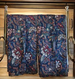 Pair Of Custom Design Scotchgard Fabric Drapes (L) Each Panel: 118'L X 50'W #107