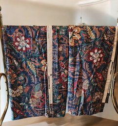 Pair Of Custom Design Scotchgard Fabric Drapes Each Panel: 88'L X 50'W #107