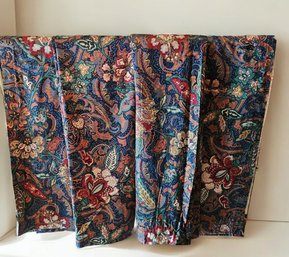 Pair Of Custom Design Scotchgard Fabric Drapes Each Panel: 88'L X 50'W #109