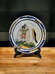 Italian Stoneware Pottery Hand Painted Plate 9.5' #112