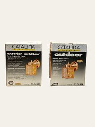 Lot Of Two Brand New Catalina Lighting Solid Polished Brass Outdoor Wall Light Fixtures #118