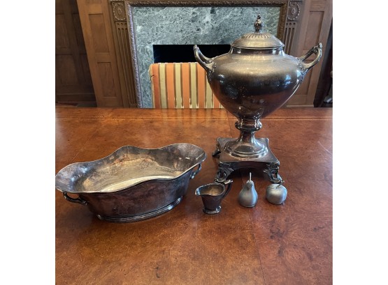 Lot Of Beautiful Vintage Silver Plate And Silver Soldered Items Plus Pewter Salt & Pepper Shakers