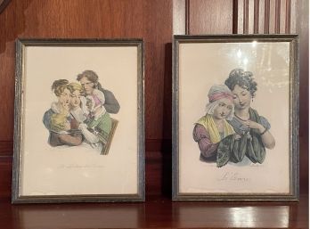 Hand-colored Lithographs By Louis-Leopold Boilly 13.5 X 10.5