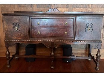 Gorgeous Antique Sideboard Buffet Frederick & Co Has Store Label On Back