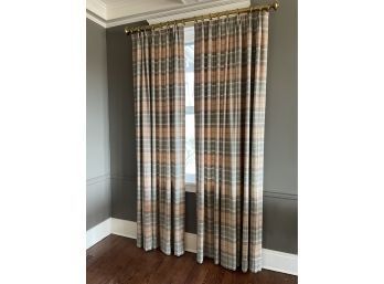 2 Panels Set Of Elegant Wool Drapes Blackout Lined W/cotton 96 Inch Length