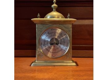 Vintage Brass Barometer And Thermometer