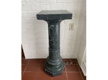 Antique Italian Green Marble Pedestal 37 1/2 High