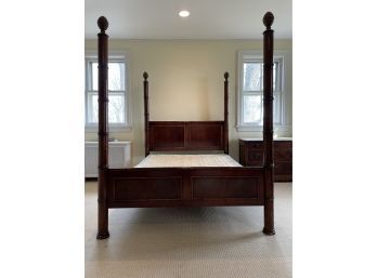 French Style Bamboo Full Size Bed Solid Mahogany Finished