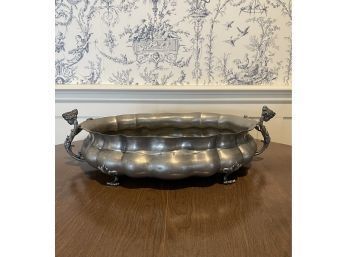 Gorgeous Victorian Style Fine Pewter Footed Bowl 11 X 20