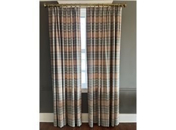 2 Panels Set Of Elegant Wool Drapes Blackout Lined W/Cotton 96 Inch Length