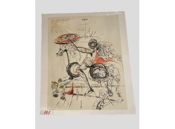 Lithograph Salvador Dali 'Crazy Horse' Signed But Not Numbered (art Is In The Package As In The Picture) #101