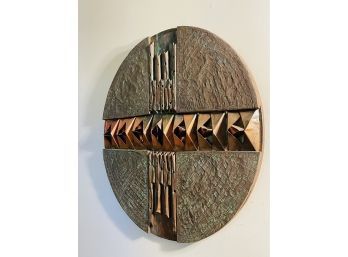 Mid-20th Century Designer Signed Monumental Brutalist Wall Hanging  Composed Copper 27.5' #2