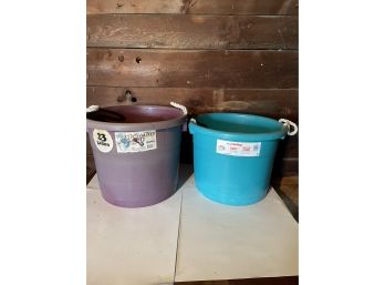 Two Plastic Tub W/rope Handles