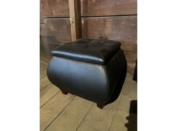 Single Storage Leather Ottoman