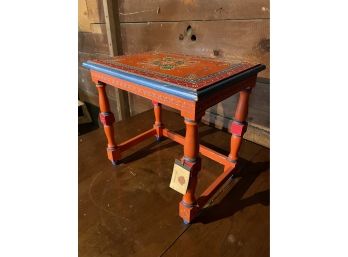 Hand Painted Wooden Side Table