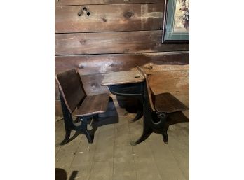 Antique Desk W/chairs