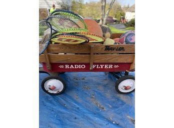 Vintage Radio Flyer Trav - Ler Wagon, Different Balls And Other Misc