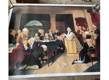 Lot Includes 2 Poster Prints Of First Prayer In Congress And Family Prayer