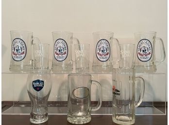 Vintage Glass Beer Mugs And 3 Tasting Glasses #24