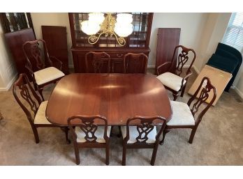 Pennsylvania House Cherry Dining Room Table W/3 Additional Leaves,pads,6 Chairs, 2 Armchairs - Great Condition