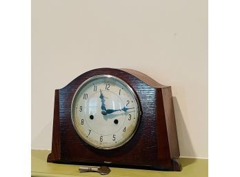 Art Deco Enfield Made In England Mantle Clock W/key In A Good Working Condition  #64