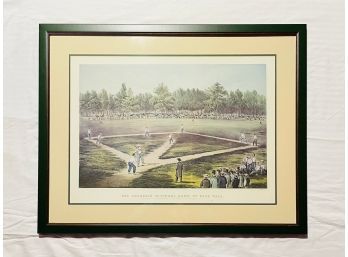 26 X 33.5 The American National Game Of Baseball Framed Lithograph/Print Currier And Ives #204   'L'