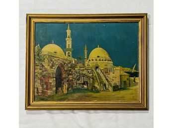 11 X 14 1931 Middle Eastern Oil Painting On Board  #212   'L'