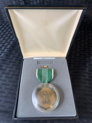 United States Military Medal For Merit, In Box, Green Ribbon, For Military Merit, Not Engraved, Missing Bar