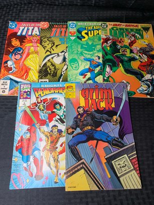 Assorted Comic Books, DC, Marvel, First Comics, Grim Jack, Teen Titans, Superman, Knights Of Pendragon