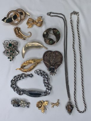 Lot Of Assorted Vintage Costume Jewelry, Pins , Necklaces, Bracelet, Charm