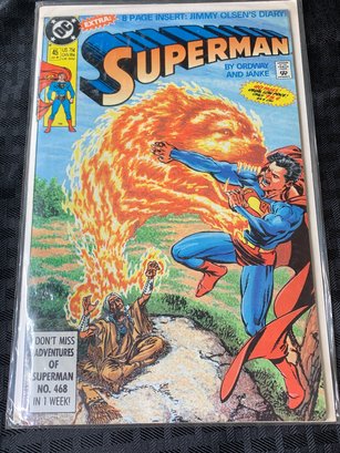 DC Comics - July 1990, Issue 45: Superman, Storylines: Native Sons Jimmy Olsens Diary, Incl. 8 Page Insert