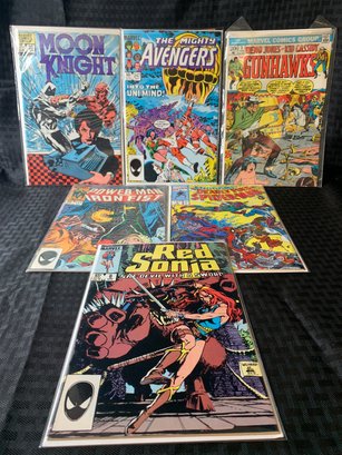 Variety Lot Of Marvel Comic Books, Spider-Man, Avengers, Red Sonja, Moon Knight, Power Man, Iron Fist