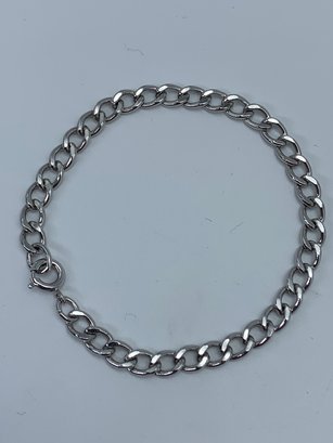 Charm Bracelet, Chain Link Bracelet, Marked Sterling, 7 Inches, 8.1g