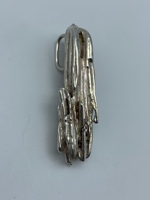Handcrafted Sterling Silver Pendant, Brutalist / Abstract Style,  Tested 1.5 Inch, 11.7g