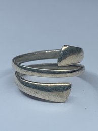 Cute And Casual Wraparound Spiral Sterling Silver Ring, Stamped 925, Signed