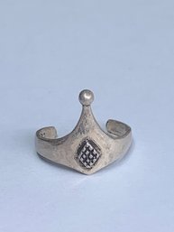 Small Tiara Toe Ring, Sterling Silver, Stamped 925 With Makers Mark, Adjustable Band