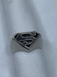Silver Toned Superman Logo Ring, Unmarked