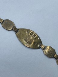 WWII Italy Trench Art 1944 Souvenir Brass Bracelet, Rome, Cassino, Anzio, Rome, Africa, Sicily, Firenze