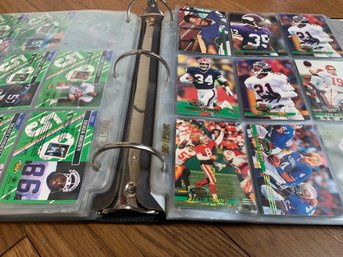 3-inch Binder Full Of Topps Stadium Club NFL Football Trading Cards, Various Teams, Big Name Players